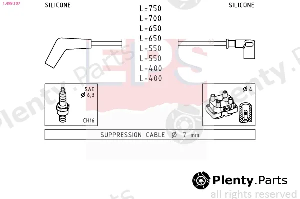 EPS 1.499.107 — Ignition Cable Kit Made in Italy - OE Equivalent