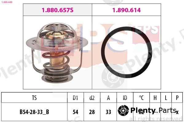 EPS 1.880.449 — Thermostat, coolant Made in Italy - OE Equivalent