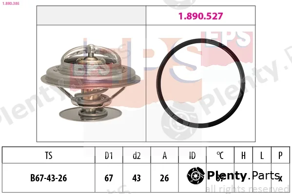 EPS 1.880.385 — Thermostat, coolant Made in Italy - OE Equivalent