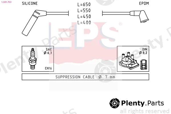EPS 1.501.753 — Ignition Cable Kit Made in Italy - OE Equivalent