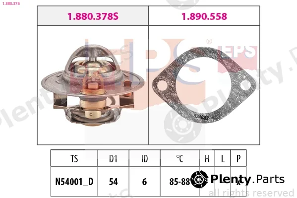 EPS 1.880.378 — Thermostat, coolant Made in Italy - OE Equivalent