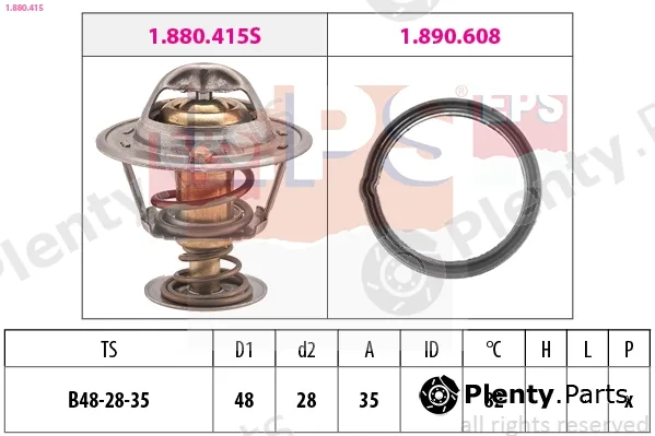 EPS 1.880.415 — Thermostat, coolant Made in Italy - OE Equivalent