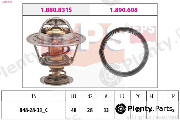 EPS 1.880.831 — Thermostat, coolant Made in Italy - OE Equivalent