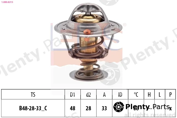 EPS 1.880.831S — Thermostat, coolant Made in Italy - OE Equivalent