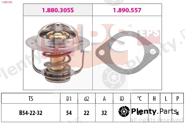 EPS 1.880.305 — Thermostat, coolant Made in Italy - OE Equivalent