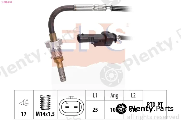 EPS 1.220.255 — Sensor, exhaust gas temperature Made in Italy - OE Equivalent