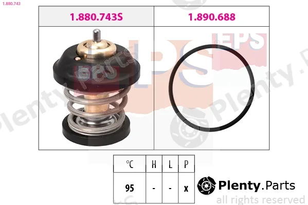 EPS 1.880.743 — Thermostat, coolant Made in Italy - OE Equivalent