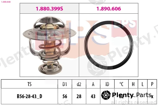 EPS 1.880.848 — Thermostat, coolant Made in Italy - OE Equivalent