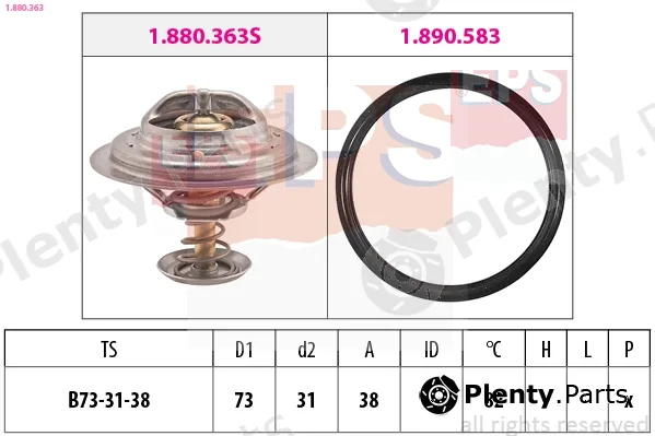 EPS 1.880.363 — Thermostat, coolant Made in Italy - OE Equivalent
