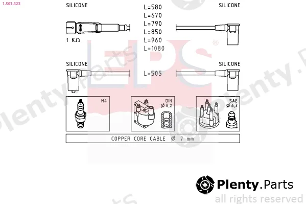 EPS 1.501.323 — Ignition Cable Kit Made in Italy - OE Equivalent