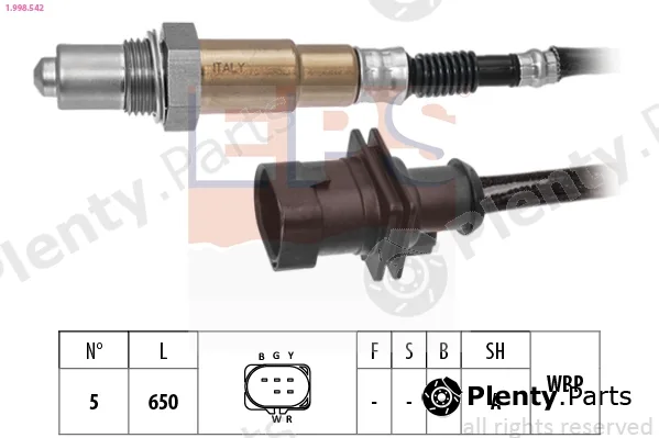 EPS 1.998.542 — Lambda Sensor Made in Italy - OE Equivalent