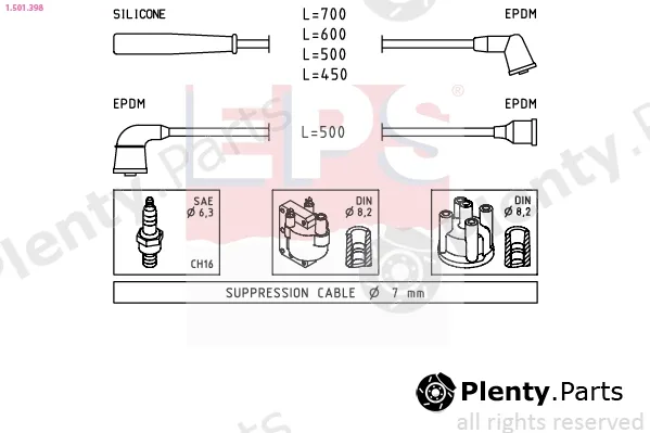 EPS 1.501.398 — Ignition Cable Kit Made in Italy - OE Equivalent