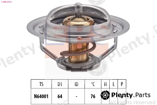 EPS 1.880.475S — Thermostat, coolant Made in Italy - OE Equivalent
