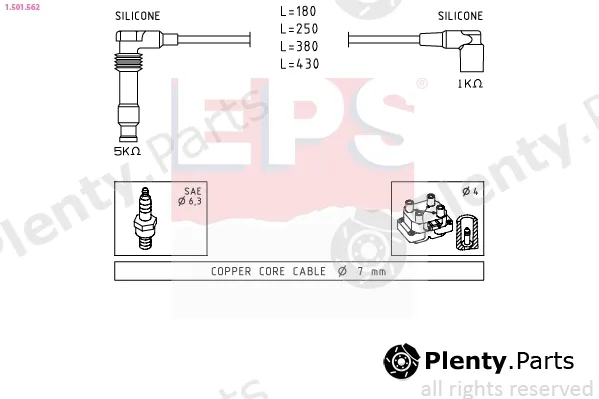 EPS 1.501.562 — Ignition Cable Kit Made in Italy - OE Equivalent