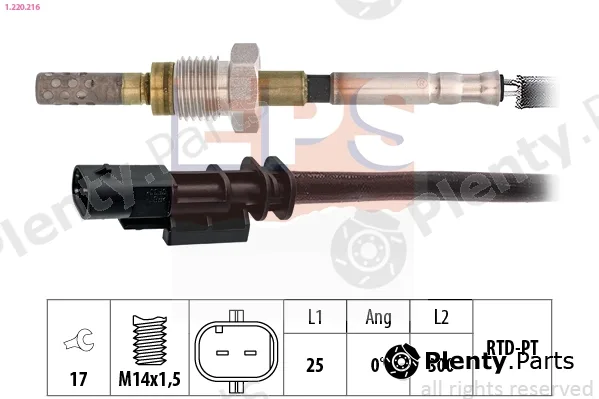 EPS 1.220.216 — Sensor, exhaust gas temperature Made in Italy - OE Equivalent