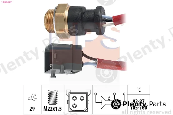 EPS 1.850.627 — Temperature Switch, radiator fan Made in Italy - OE Equivalent