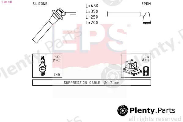 EPS 1.501.740 — Ignition Cable Kit Made in Italy - OE Equivalent