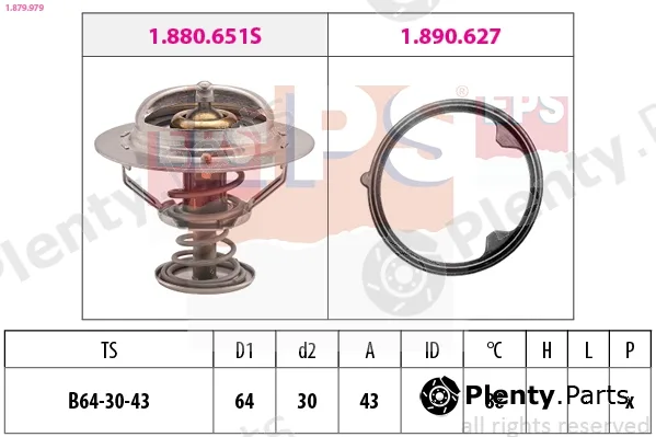 EPS 1.879.979 — Thermostat, coolant Made in Italy - OE Equivalent