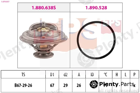 EPS 1.879.937 — Thermostat, coolant Made in Italy - OE Equivalent