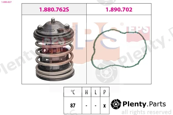 EPS 1.880.827 — Thermostat, coolant Made in Italy - OE Equivalent