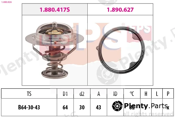 EPS 1.880.926 — Thermostat, coolant Made in Italy - OE Equivalent