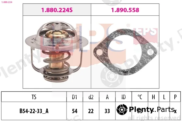 EPS 1.880.224 — Thermostat, coolant Made in Italy - OE Equivalent