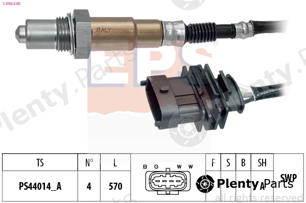EPS 1.998.546 — Lambda Sensor Made in Italy - OE Equivalent