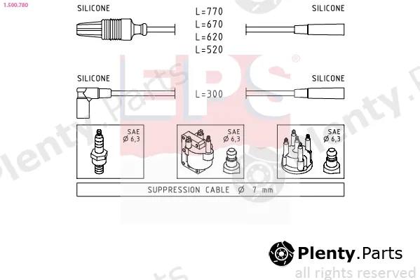 EPS 1.500.780 — Ignition Cable Kit Made in Italy - OE Equivalent