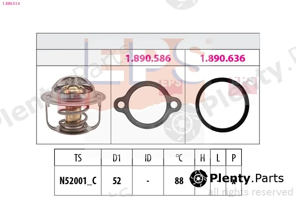 EPS 1.880.514 — Thermostat, coolant Made in Italy - OE Equivalent