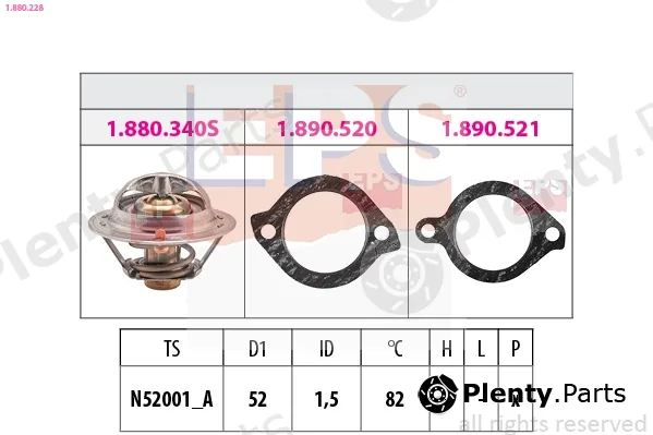 EPS 1.880.228 — Thermostat, coolant Made in Italy - OE Equivalent