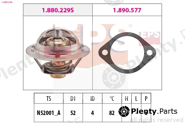 EPS 1.880.244 — Thermostat, coolant Made in Italy - OE Equivalent