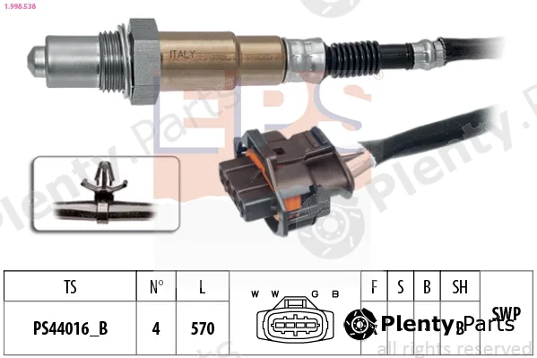 EPS 1.998.538 — Lambda Sensor Made in Italy - OE Equivalent