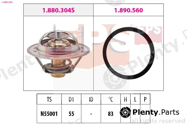 EPS 1.880.304 — Thermostat, coolant Made in Italy - OE Equivalent