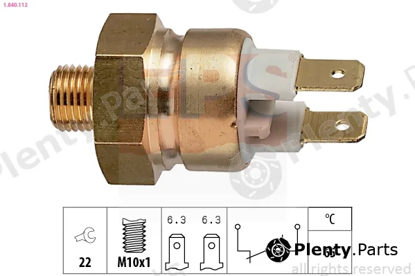 EPS 1.840.112 — Temperature Switch, coolant warning lamp Made in Italy - OE Equivalent
