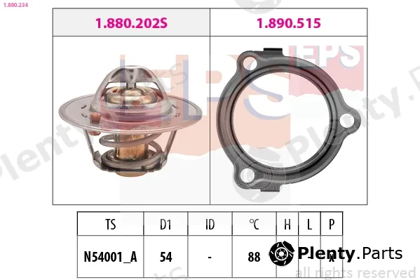 EPS 1.880.234 — Thermostat, coolant Made in Italy - OE Equivalent