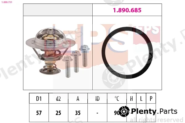EPS 1.880.731 — Thermostat, coolant Made in Italy - OE Equivalent