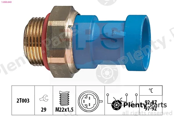 EPS 1.850.643 — Temperature Switch, radiator fan Made in Italy - OE Equivalent