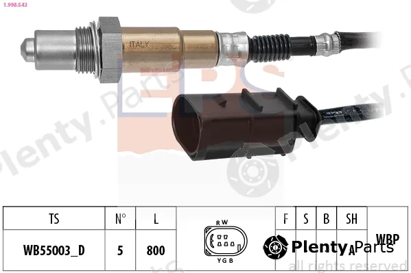 EPS 1.998.543 — Lambda Sensor Made in Italy - OE Equivalent