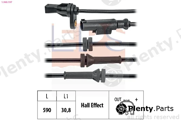 EPS 1.960.197 — Sensor, wheel speed Made in Italy - OE Equivalent