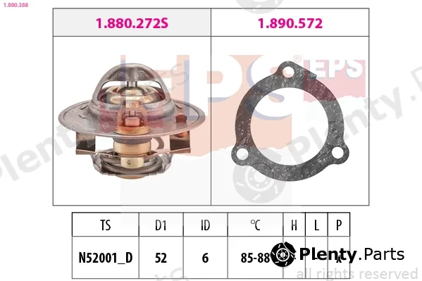 EPS 1.880.388 — Thermostat, coolant Made in Italy - OE Equivalent