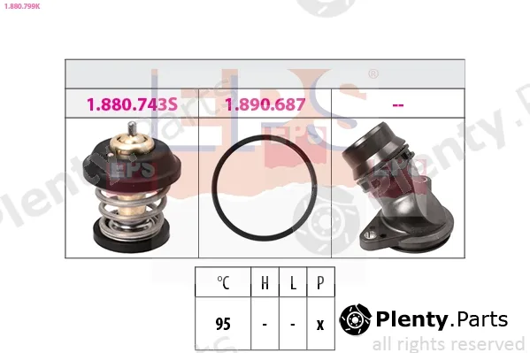 EPS 1.880.799K — Thermostat, coolant Made in Italy - OE Equivalent