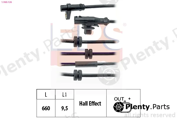 EPS 1.960.126 — Sensor, wheel speed Made in Italy - OE Equivalent