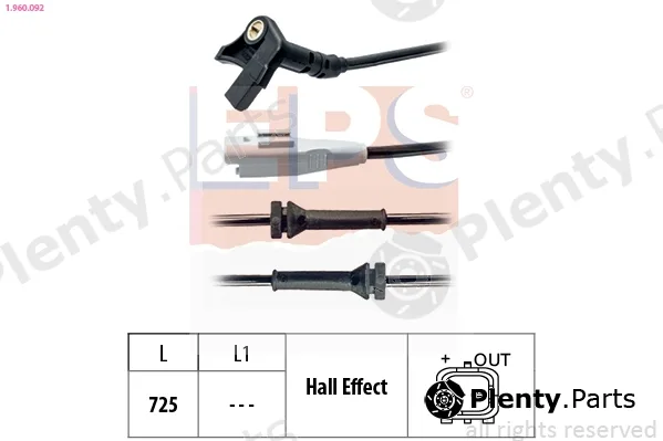 EPS 1.960.092 — Sensor, wheel speed Made in Italy - OE Equivalent
