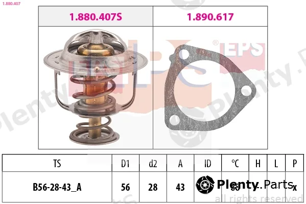 EPS 1.880.407 — Thermostat, coolant Made in Italy - OE Equivalent