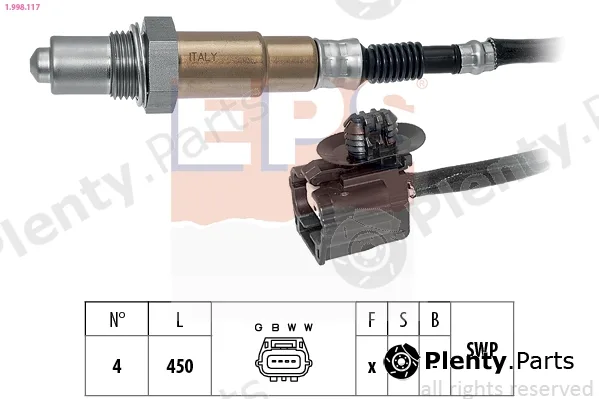 EPS 1.998.117 — Lambda Sensor Made in Italy - OE Equivalent