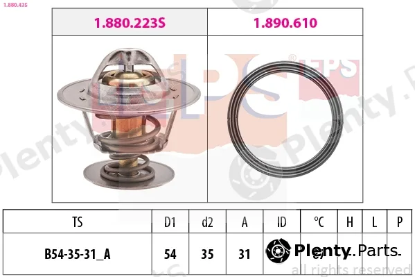 EPS 1.880.435 — Thermostat, coolant Made in Italy - OE Equivalent