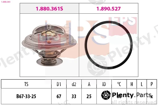 EPS 1.880.361 — Thermostat, coolant Made in Italy - OE Equivalent