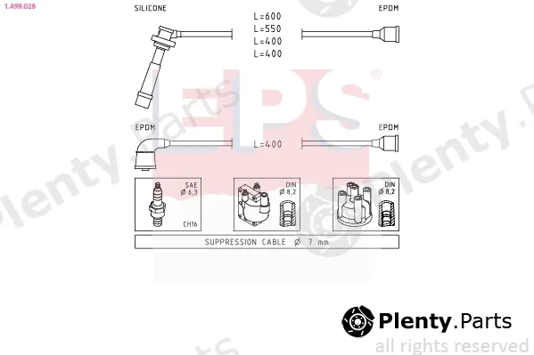 EPS 1.499.028 — Ignition Cable Kit Made in Italy - OE Equivalent