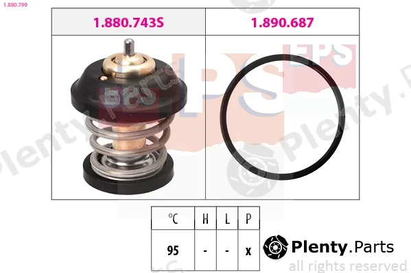 EPS 1.880.799 — Thermostat, coolant Made in Italy - OE Equivalent