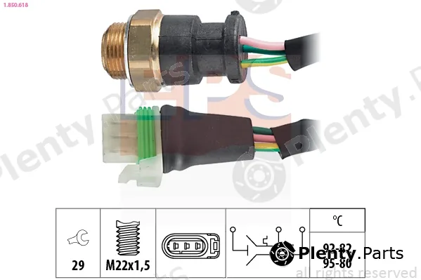 EPS 1.850.618 — Temperature Switch, radiator fan Made in Italy - OE Equivalent